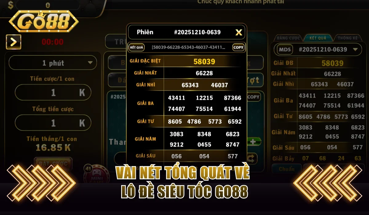 Lô Đề Siêu Tốc Go88 Quay 1 Phút Nhận Thưởng Tới X980 2 Vài nét tổng quát về lô đề siêu tốc Go88