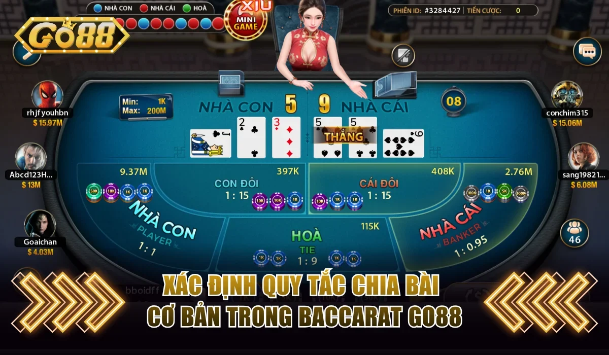 Baccarat Go88 - Trải Nghiệm Game Hot Với Thưởng Hấp Dẫn 3 Xác định quy tắc chia bài cơ bản trong Baccarat Go88